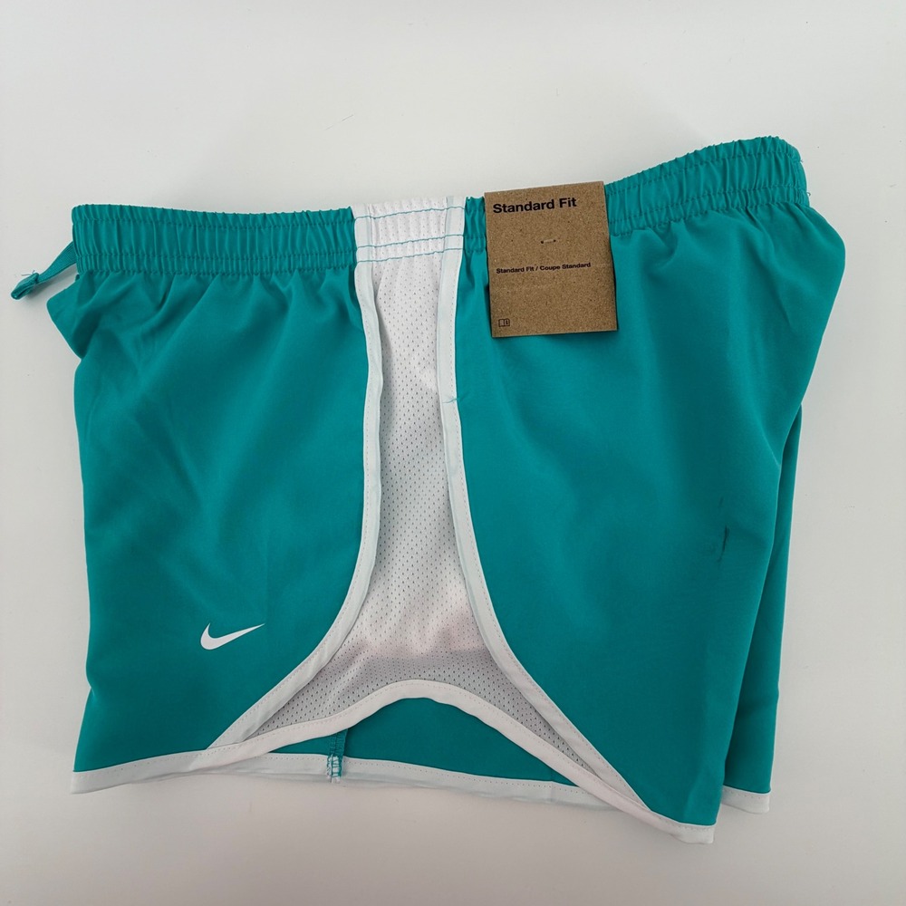 Nike Kids Running Shorts Teal Dri FIT Standard Fit Athletic Small NWT* stain